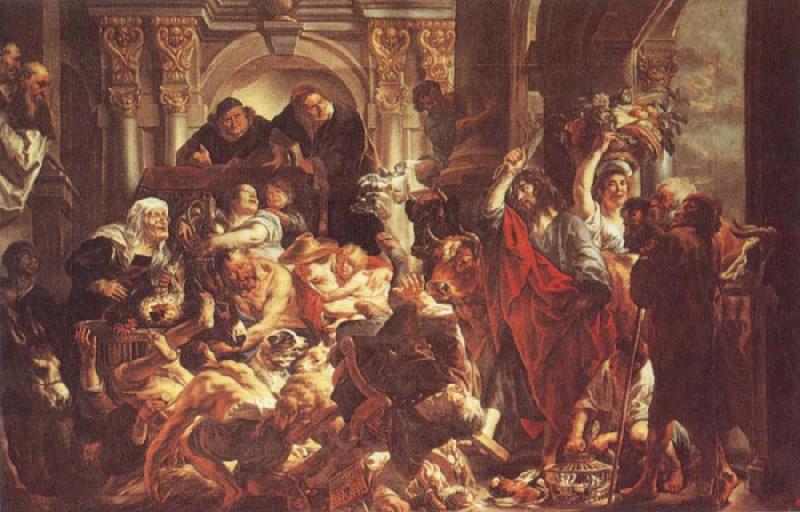 Jacob Jordaens Jesus Diving the Merchants from the Temple oil painting image